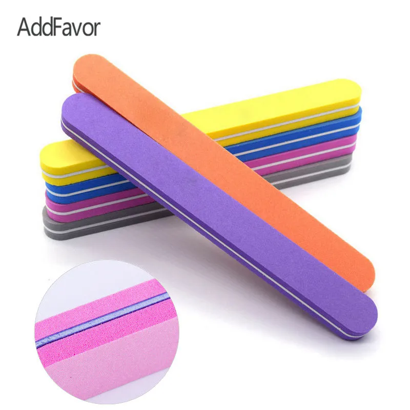 AddFavor 3 шт. Double Side пилочка для ногтей буфера 100/180 наждачная бумага Красота Макияж
