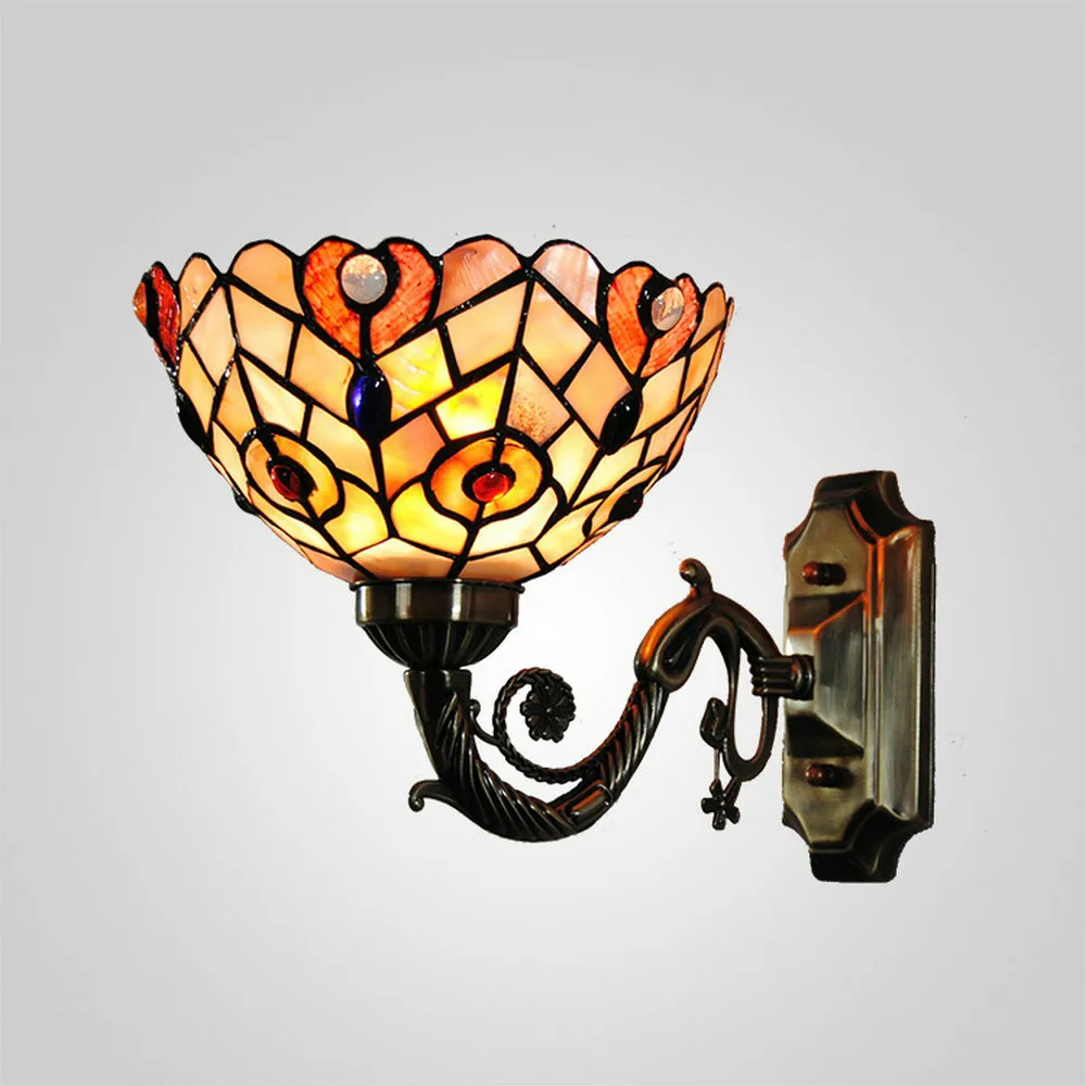 Acquista all'ingrosso online tiffany applique da grossisti tiffany ... Letto in ferro a coda di pavone