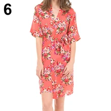 Модное женское кимоно халат с коротким рукавом халат невесты Свадебный Халат