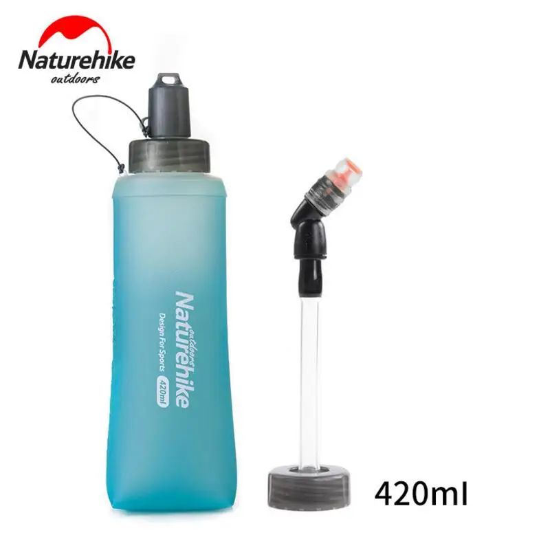 Naturehike 0.28L 0.42L сумка для воды Беговая Спортивная велосипедная походная пищевая термополиуретановая силиконовые бутылки с водой сумка мягкая колба сумки для воды - изображение