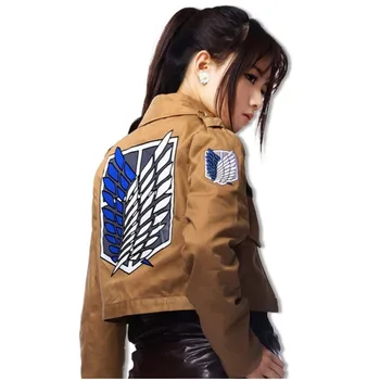 

Attack on Titan Jacket Mikasa Ackerman Costumes Eren Yeager Coat Armin Arlert Clothes Cosplay Scouting Legion Anime