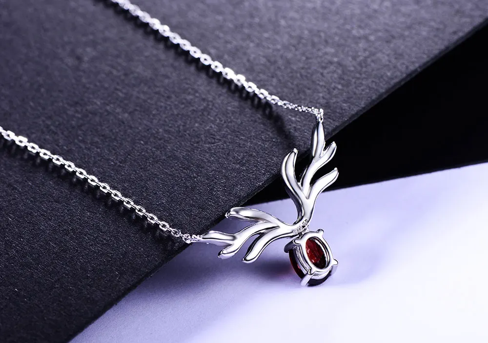 silver garnet necklace CANL00380SB-1 (4)
