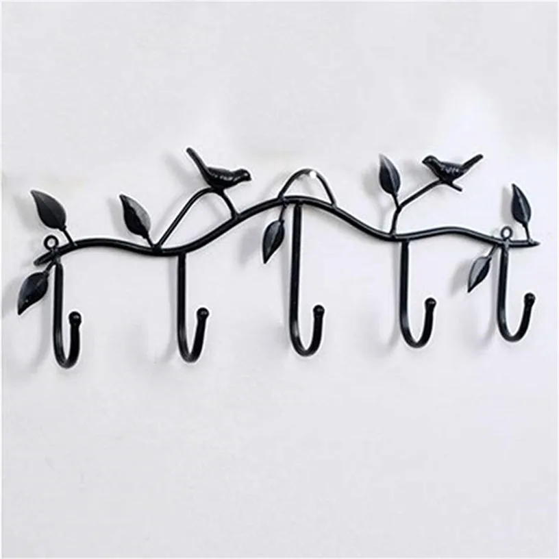 

5 Hooks Birds Hanger Decorative Hanging Wall Hook Storage Holder for Coat Hat Key Umbrella Towel Cap Storage Rack ma09