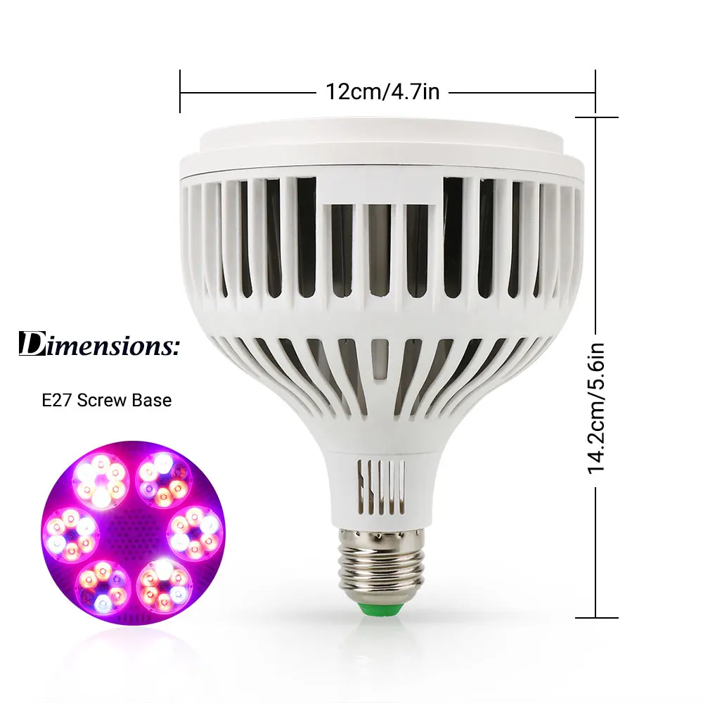 120 Вт лампа для выращивания полный спектр AC85 265V E27 высокая мощность светодиодный светильник для выращивания в помещении Гидропоника овощи и цветение растет палатка