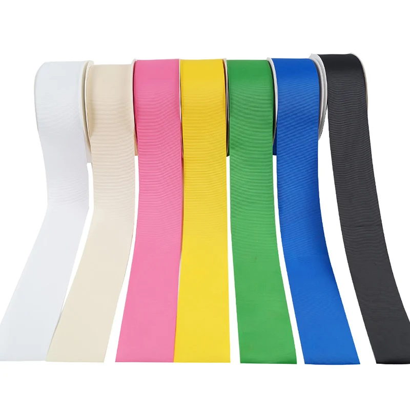 

75mm Grosgrain Ribbons Solid Color Ribbon 50 Yards Wholesale Single Face Tape Choose Any Colors From DIY Accessories