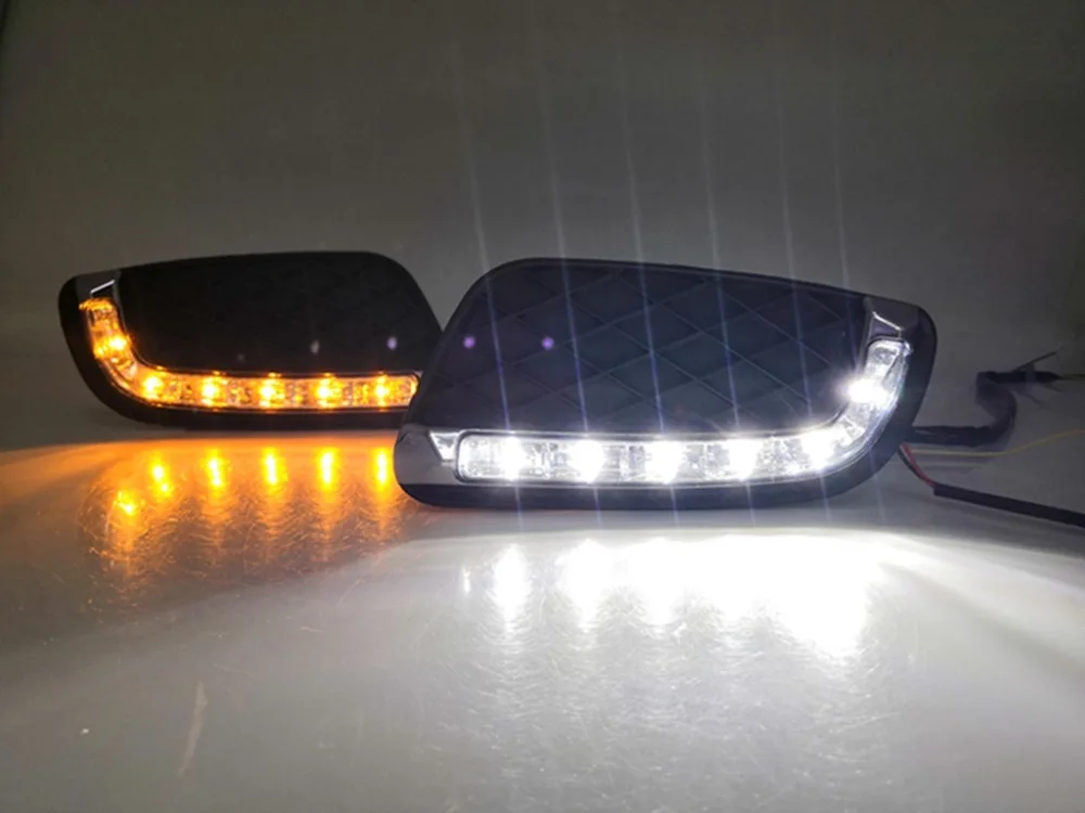 Cheap Osmrk led drl daytime running lig!   ht for Mercedes-benz smart fortwo 2008-2011 with Dynamic moving yellow turn signal 5