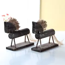 Gran oferta, caballo de madera hecho a mano Vintage de gran calidad, regalos creativos naturales, decoración de escritorio, estatuillas de animales Pony, adornos para regalos