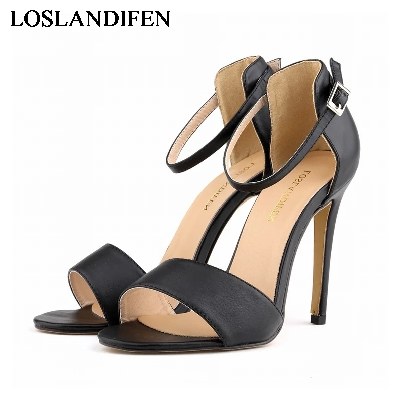 

2018 New Summer Shoes Europe Fashion Sexy Stiletto Sandals Thin High-heeled Shoes Buckle Soft Leather Sandal NLK-B0020