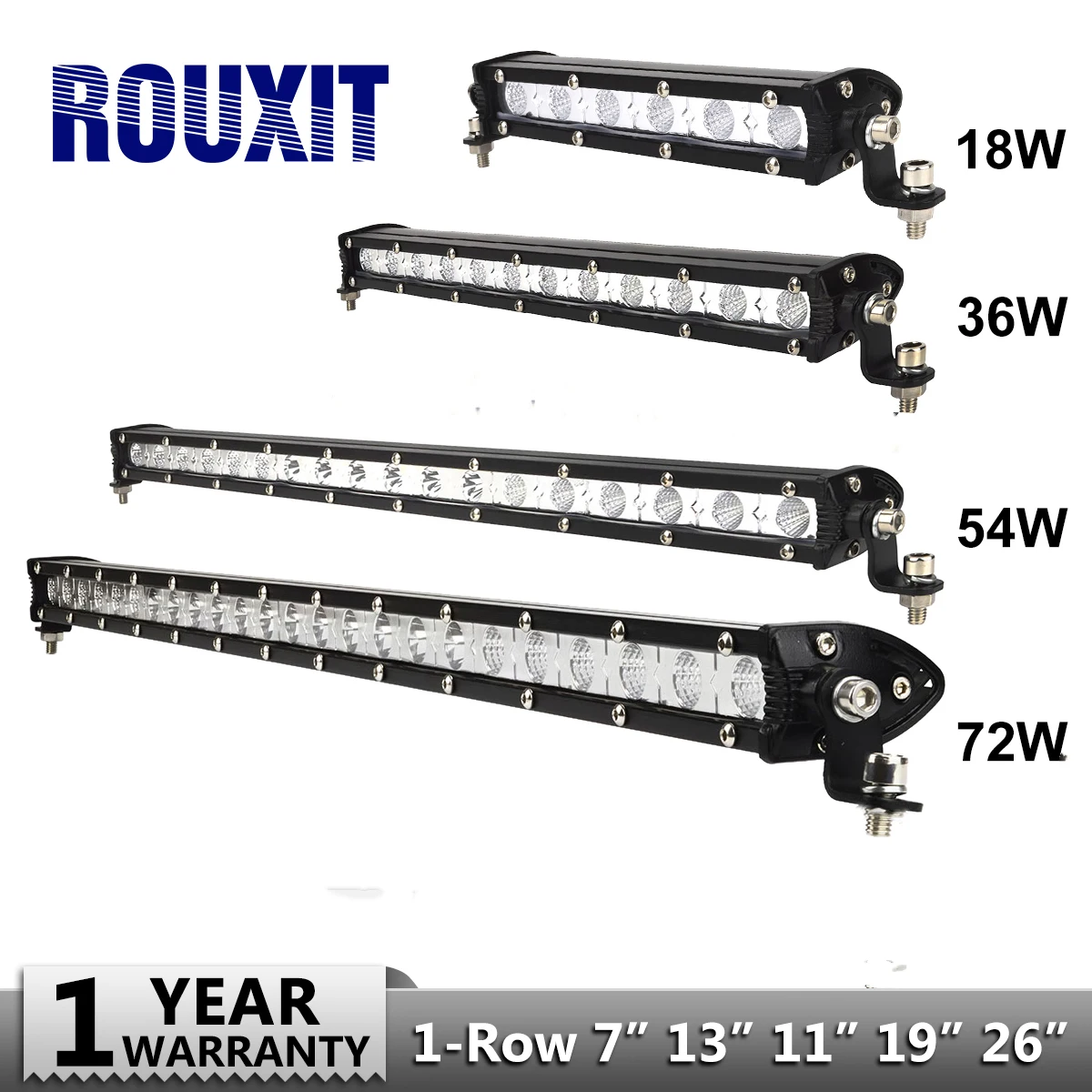 7 13 20 inch Single Row Offroad LED Light Bar 18w 36w 54w Work Flood Spot Beam Daytime Running for ATV SUV | Автомобили и