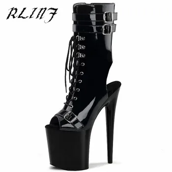 

2018 New Fashion 20 Cm High-heeled Shoes with Waterproof Platform 18cm1 with Patent Leather Boots