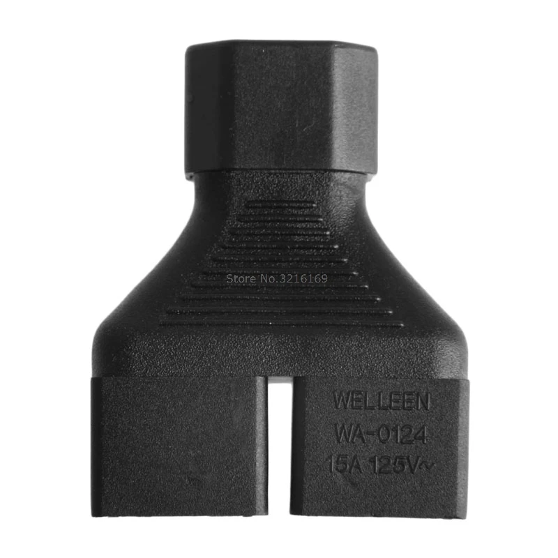 

For IEC 320 C14 Male To 2x US 3-Pin Nema 5-15R Female Y Splitter Adapter Converter Promotion