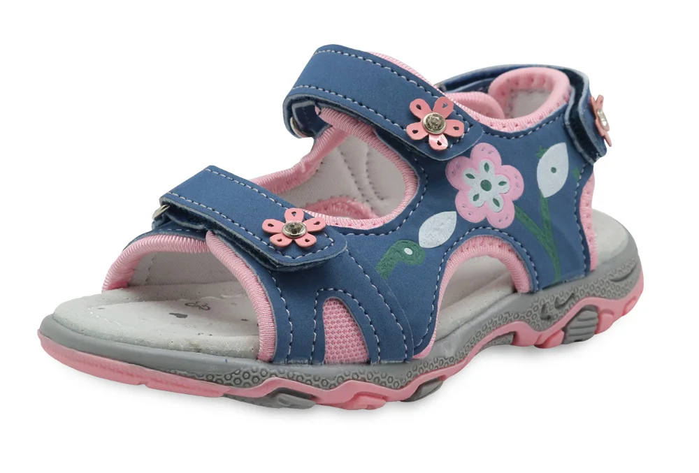 Apakowa Summer Children Shoes Girls Sport Beach Sandals with Arch Support Kids Hook-and-Loop Sandals for Girls EU Size 21-32
