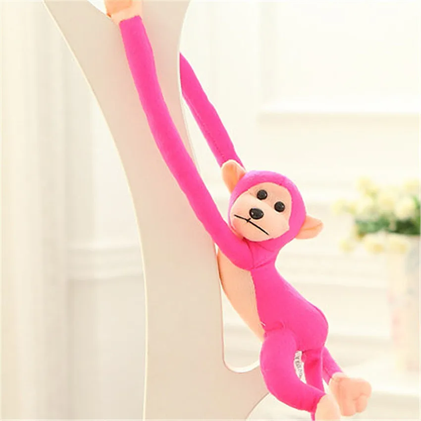 60 см Кукла Обезьяна Плюшевые игрушки Мягкая кукла длинная рука хвост обезьяна шторы для спокойного детского сна животное - Цвет: rose red