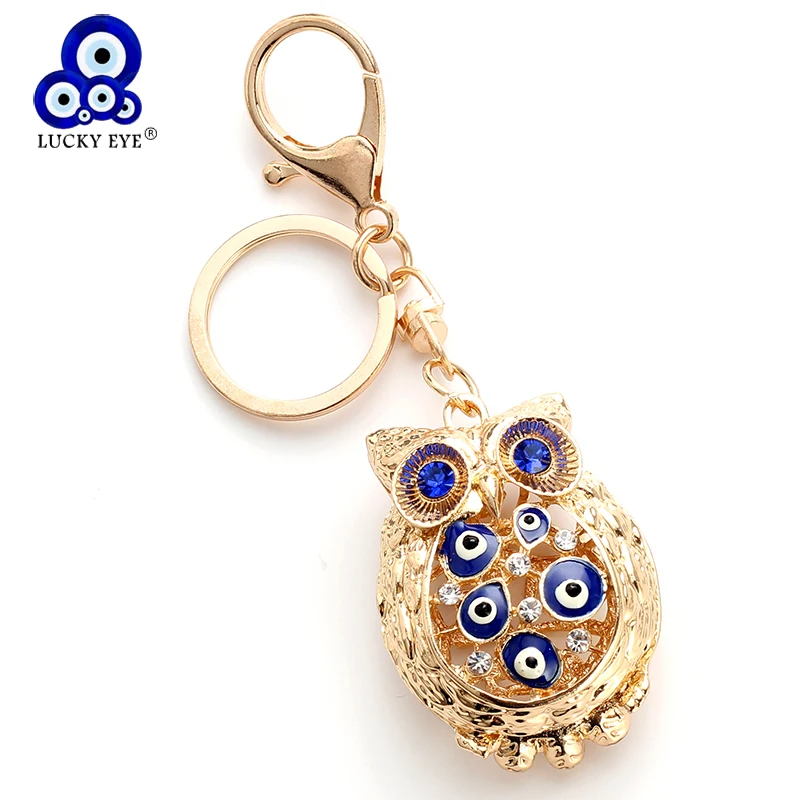 Брелок в виде совы Lucky Eye брелок из сплава со сглаза цепочка для ключей с омаром