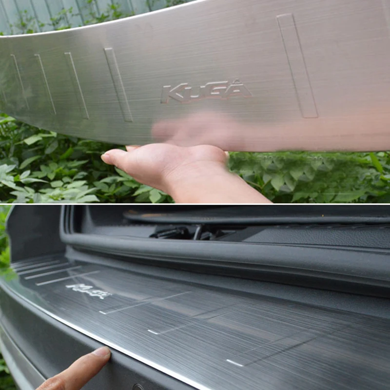 Нержавеющая сталь заднего бампера протектор Подоконник Магистральные протектора плиты отделкой стайлинга автомобилей для Ford Kuga 2013