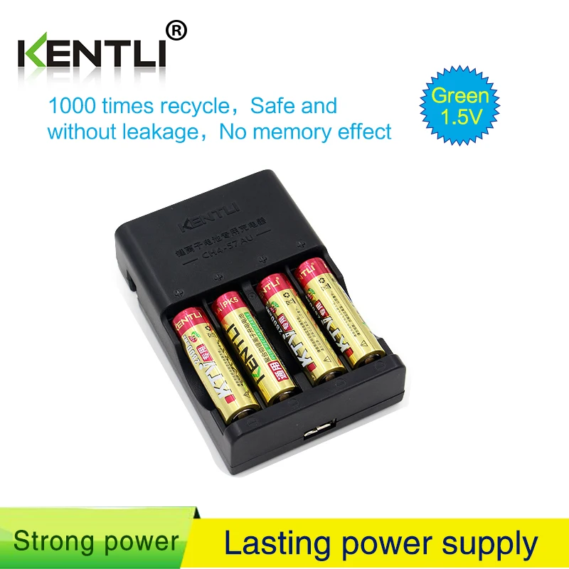4 шт. аккумуляторные литий ионные аккумуляторы KENTLI 1 5 В AA PK5 2800mWh слота полимерное