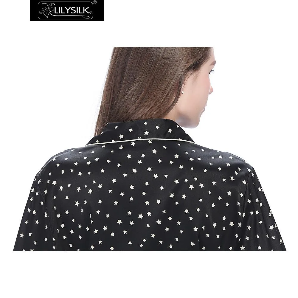 black-19-momme-black-short-silk-pajamas-set-twinkle-stars-06