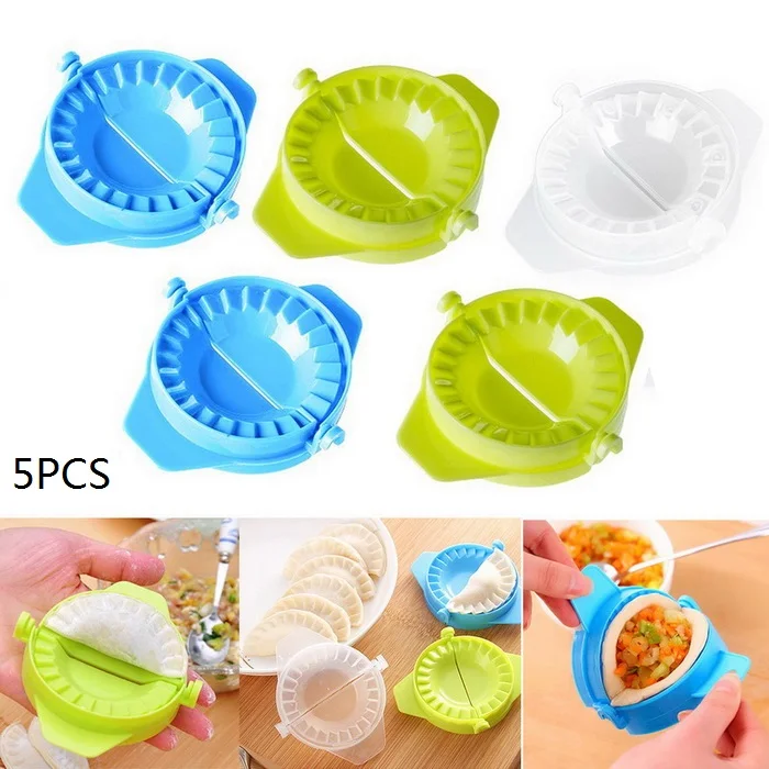 

Hoomall 5pcs Dough Press Dumpling Maker Kitchen Tools Dumpling Pie Ravioli Mould Cooking Pastry Dumpling Mould Random Color