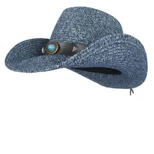 Летние мужские и женские Западные Ковбойские шляпы ручная тканевая, соломенная шляпа дышащая пляжная Джаз Кепка Солнцезащитная размер 57-59 см