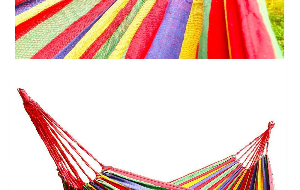 Leewince individual Hammock Portable Camping Garden Beach Travel Hammock Outdoor Ultralight Colorful Cotton Polyester Swing Bed