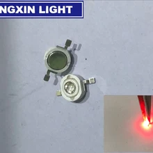 100 шт./лот 3 Вт Красный светодиодный светильник с кристаллами чистый красный 620-623nm 2,2-2,4 в 50-60 лм 42 мил