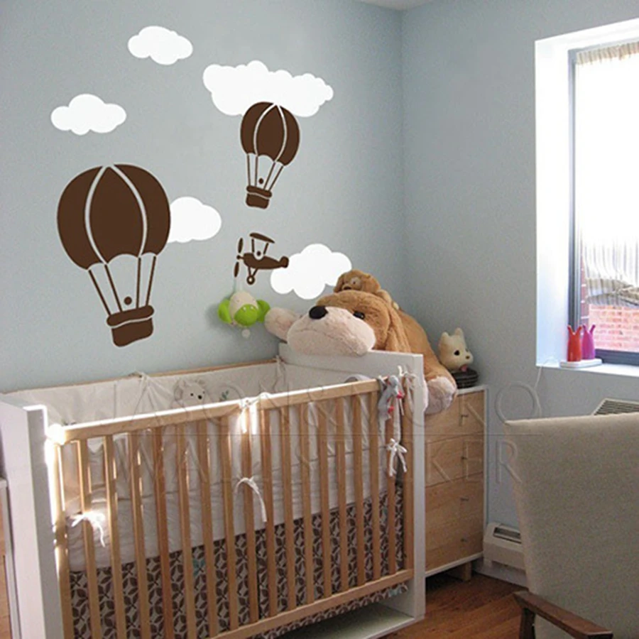 Get Hot Air Balloon Baby Nursery Aliexpress Cute Hot Air Balloon Wall Sticker Creative Clouds Baby Nursery Decals Diy Vinyl For Kids Room Shipping