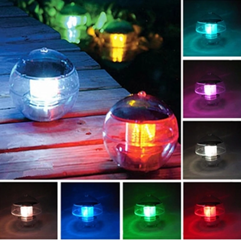fish pond decoration solar energy floating light ball diameter 11cm garden terrace ornamentin