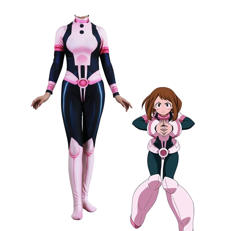 FOGIMOYA аниме 3D для женщин My Hero Academy Boku no Hero Academy OCHACO URARAKA костюм зентай для косплея боди костюм комбинезоны