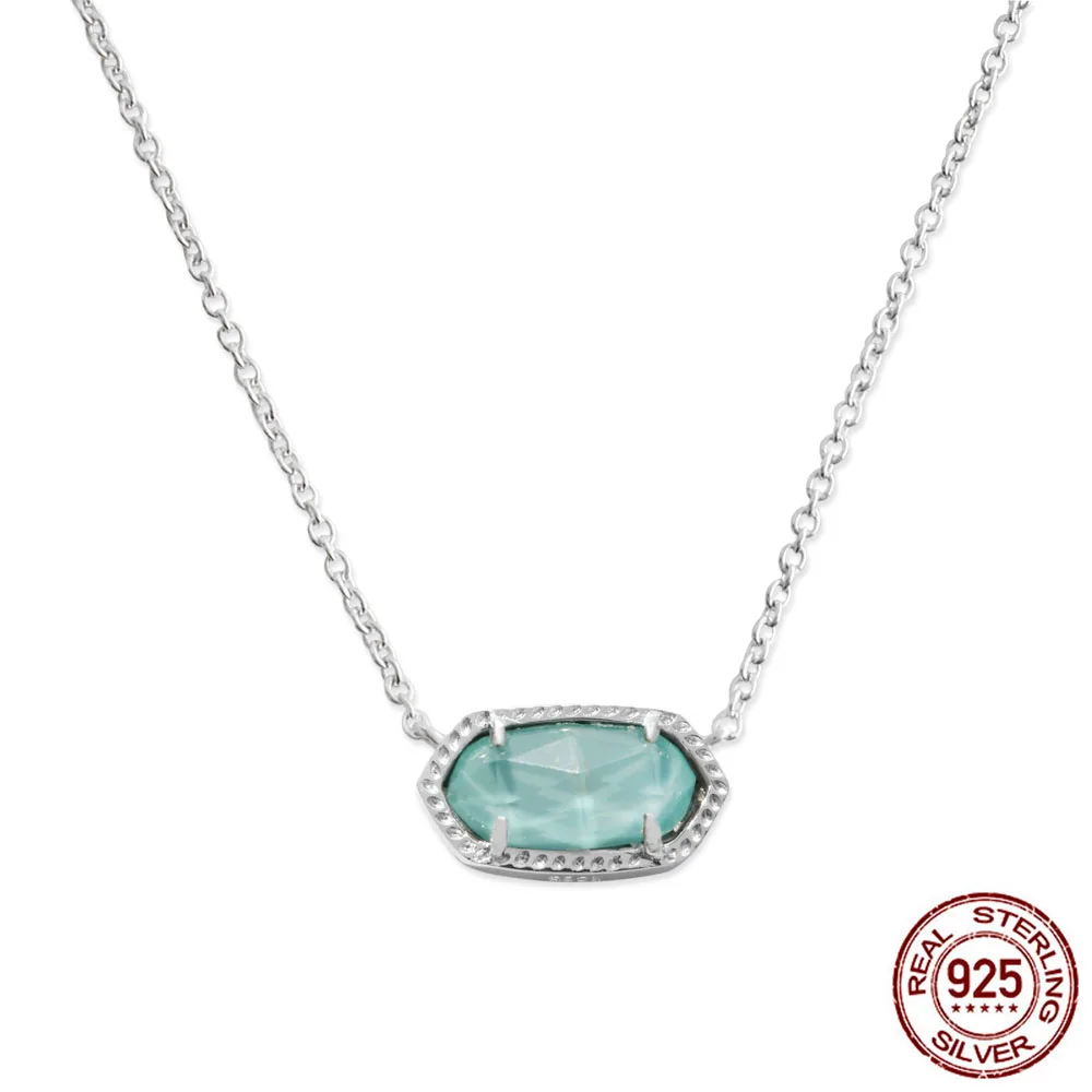 

S925 Silver Natural Stone KS Elle Style Elisa Pendant Necklace Trendy Shell Pearl Statement Necklace Choker Women Jewelry GM5001