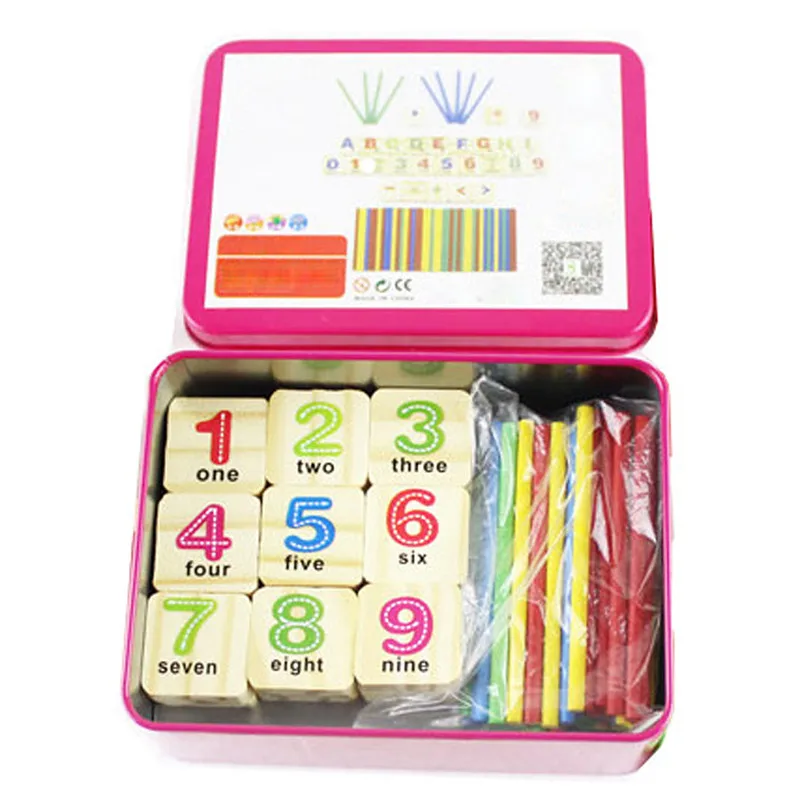 Детские деревянные цифры Счетные палочки игрушка Дети Математика игрушка-пазл для малышей для изучения математики инструменты мальчиков и девочек Обучающие
