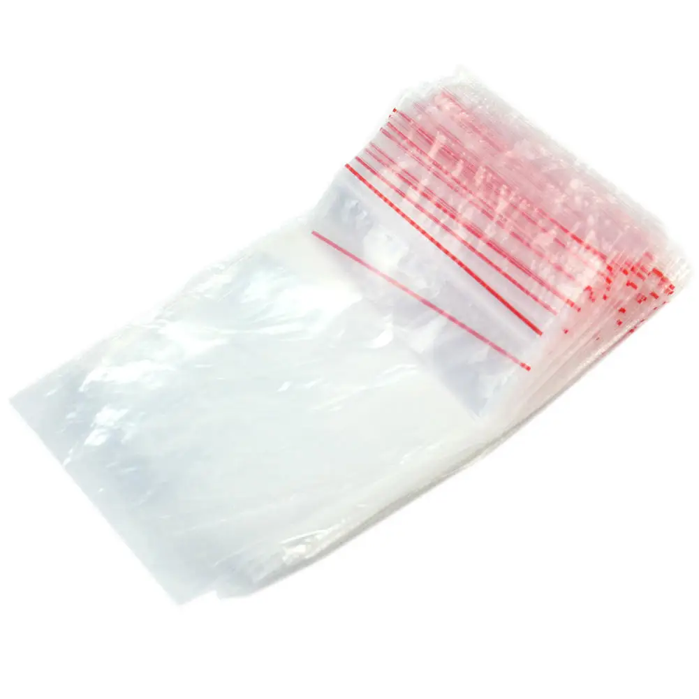 100pcs/Lot Clear Plastic Ziplock Resealable Reclosable Cello Cellophane