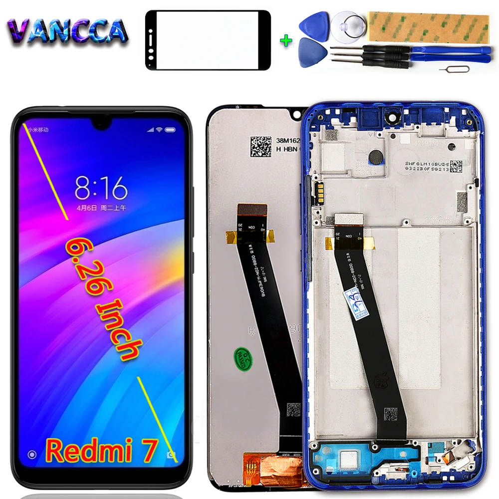 

Vancca 6.26 inch LCD Display For Xiaomi Redmi 7 Touch Screen Digitizer Assembly For Redmi7 Snapdragon 632 Frame Tools Glass film
