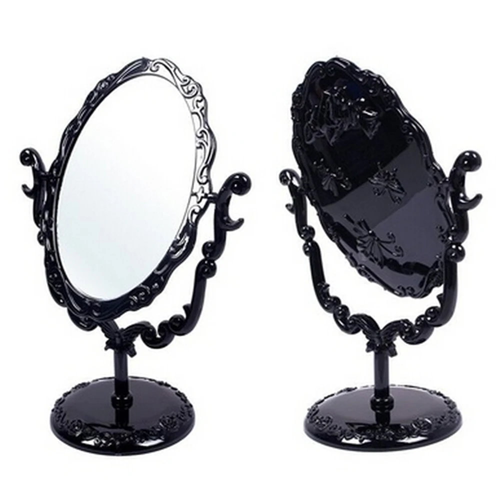 Высокое качество черная бабочка вращающийся Винтаж Настольный Готический подставка для роз компактный макияж зеркало маленький размер