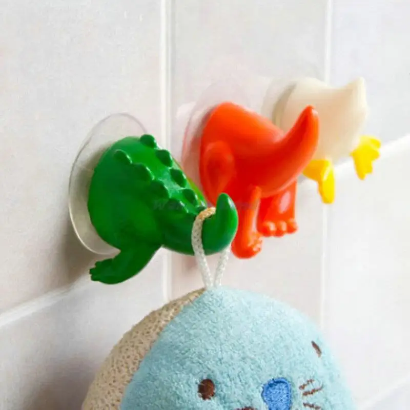 Animal Tail Baby Shower Cloth Towel Bathroom Suction Cup Hooks Hangers