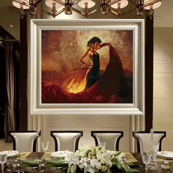 

Spanish Flamenco Dancer woman Hand Painted Oil painting on canvas wall Art pictures for living room home cuadros decoracion13