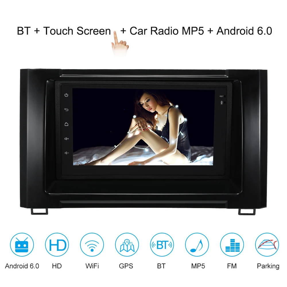 

7'' Smart Android 6.0 2 Din Car Stereo Radio Player GPS Navigation with BT WIFI AM/FM Fit for Toyota Tundra 2014