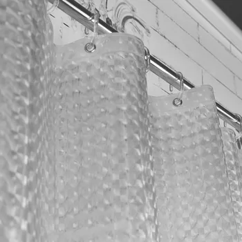 

Happy Tree Peva 3D Water Cube Thicken Shower Curtain 3D Semi-Transparent Waterproof Bathroom Curtain Water Bling Bath Curtain.