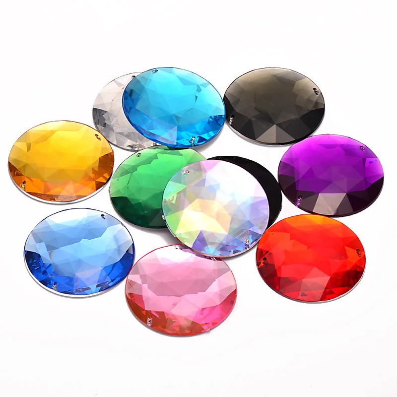20 шт. круглые акриловые стразы JUNAO 52 мм|crystal flatback rhinestones|rhinestone sewflatback rhinestones |