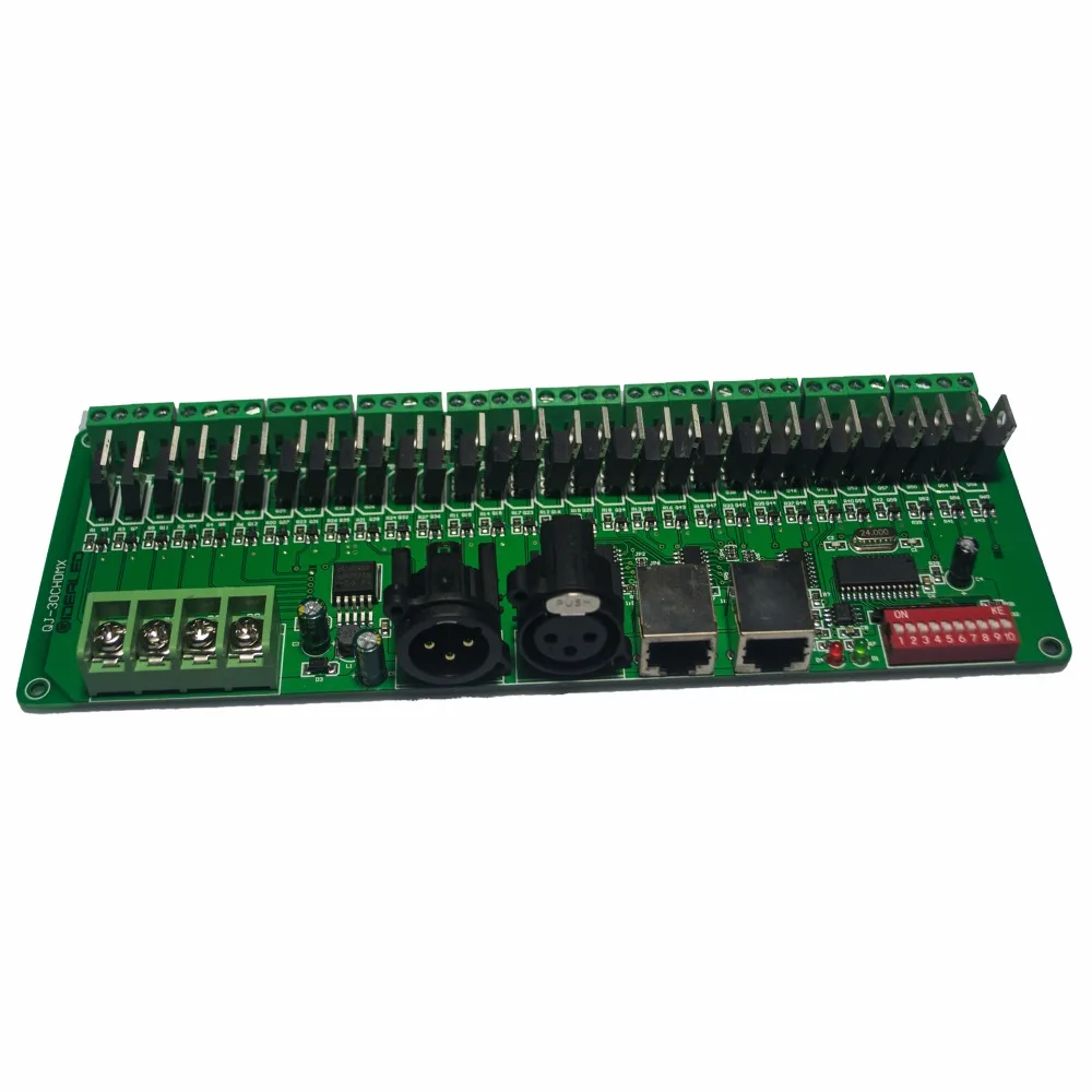 2-Pack 30channel RGB Decoder & Dimmer LED driver 60A Strip lights DMX512 Controller input DC9-24V
