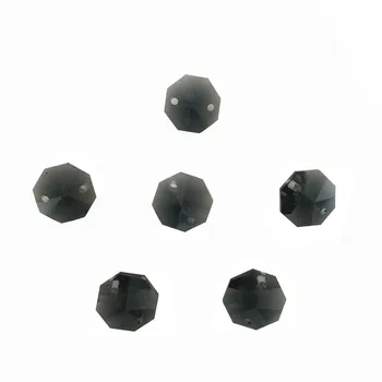 

Transparent Black 14mm 100pcs/Lot Crystal Octagon Glass Beads 2 Holes For Five Star Hotel Big Promotion