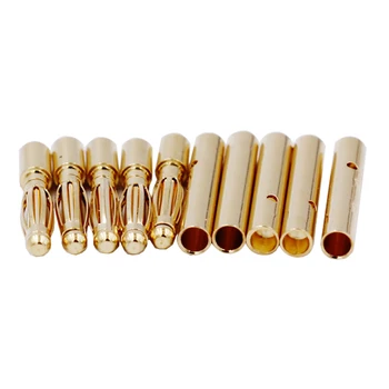 

100 Pairs 2mm Gold Tone Metal RC Banana Bullet Plug Connector Male+Female 20%off