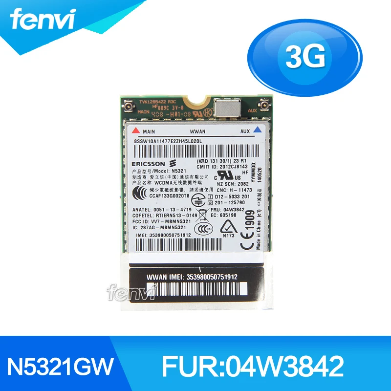 Разблокированный Ericsson N5321GW беспроводной 3G WWAN модуль M.2 карта для Thinkpad X230s X240 X240s W540