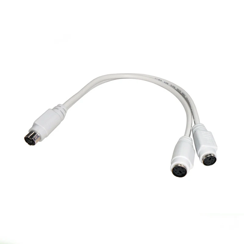 Motherboard PS2 PS/2 Splitter Adapter Cable 6Pin Mini Din Male to 2