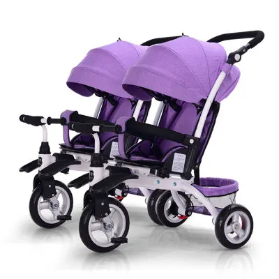 Кир одежда для малышей Многофункциональный трехколесный велосипед одной близнецов велосипед сидеть лжи ездить push малыш на трехколесном 3