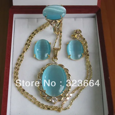 

8-color Many color Can choose Inlay opal Tiger's Eye Crystal Necklace Earring Ring set