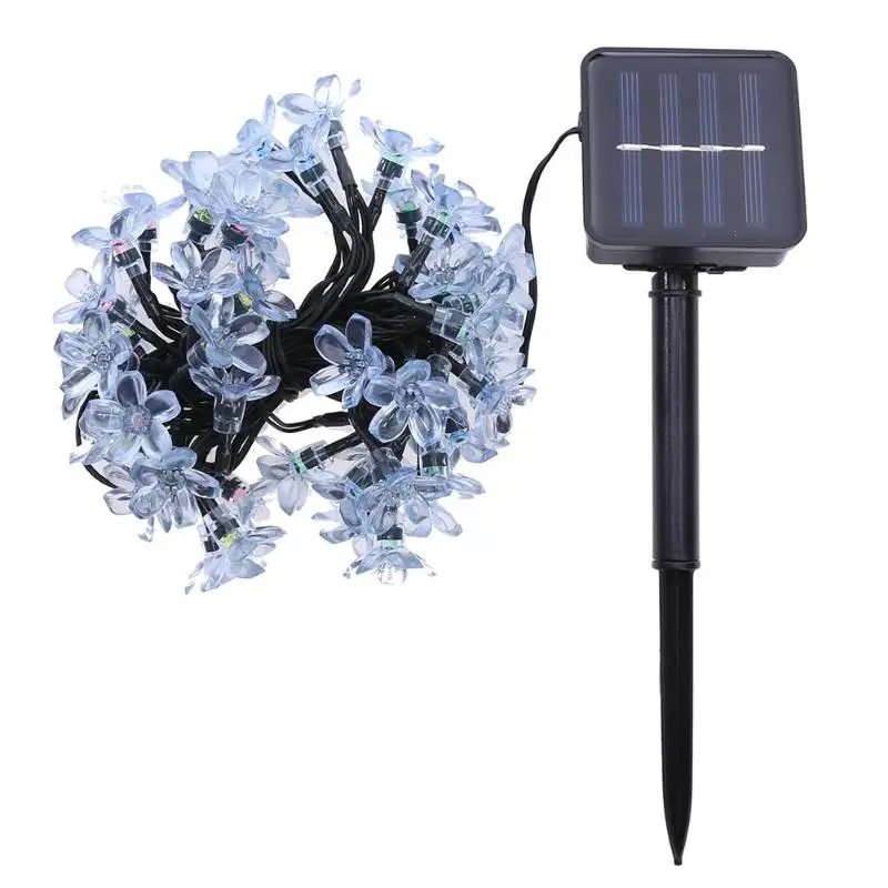 

7M 50 LEDs Peach Blossom Solar Power Led String Fairy light Peach Flower Decorative Christmas Indoor Outdoor Garden Decoration