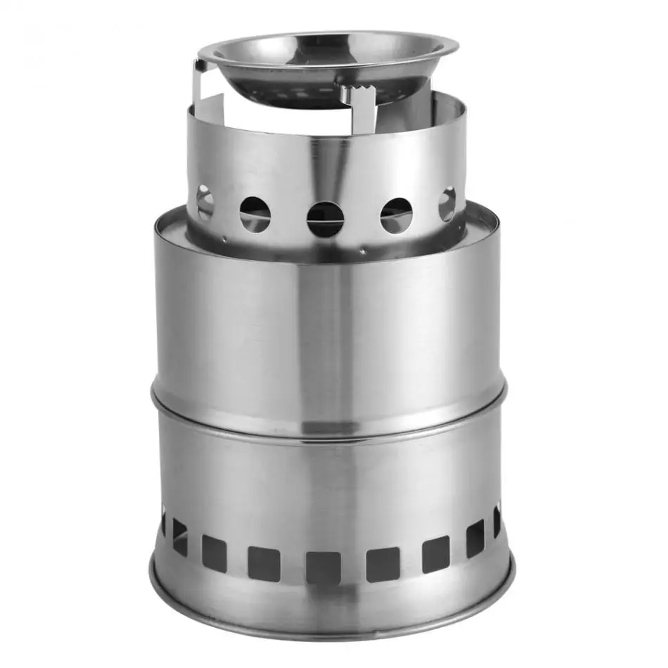 Portable Stainless Steel Camping Stove Outdoor Wood Stove Firewoods