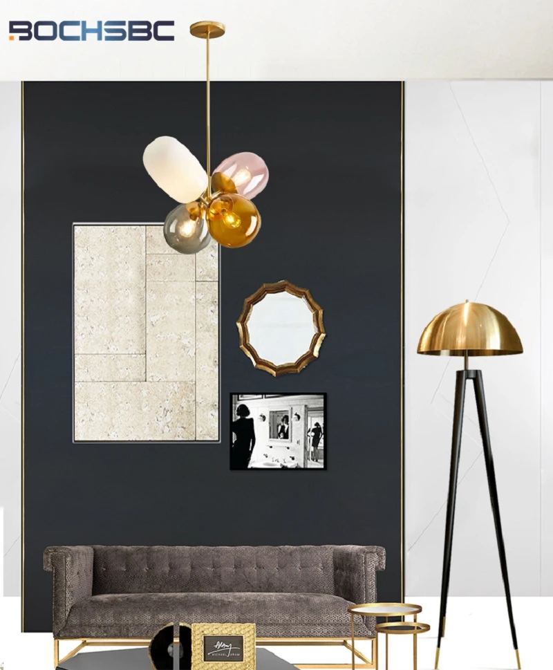 BOCHSBC 2019 NEW Color Balloon Stained Glass Ball Pendant Lamp For Children Bedroom Nordic Modern Light Hanging Fixture Hanglamp 5