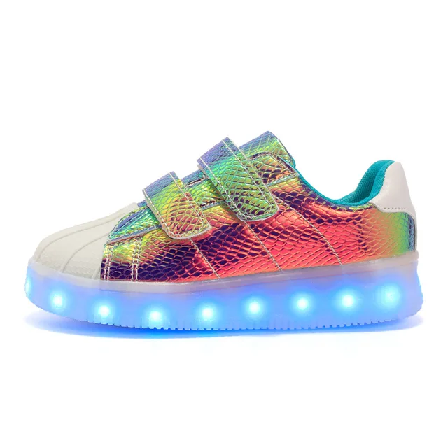 Zapatos LED de talla 25-37 para niños y niñas, Cargador USB luminoso, zapatilla de deportiva brillante con suela luminosa, zapatos con luz - Imagen 5