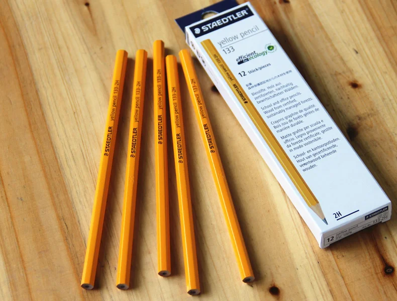 Германия Staedtler 133# шестиугольный желтый стандартный карандаш 2 H/HB/2B 12 шт./кор. дети пишущий карандаш школьные канцелярские принадлежности